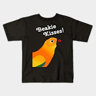 Beakie Kisses Sun Conure Parrot Kids T-Shirt